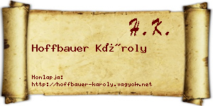 Hoffbauer Károly névjegykártya